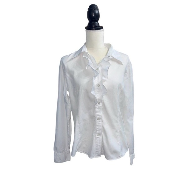 GAP (EUC) 100% Cotton Long Sleeve, Snap Button Up Top, Size Large - Picture 7 of 10